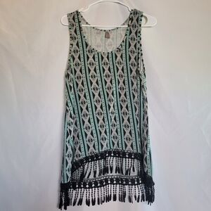 Vanity Women's Boho Western Aztec Print High Low Tank Top Size XL